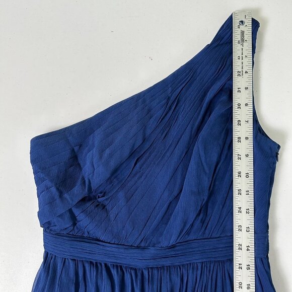 J Crew Kylie Dress Womens Size 2 Royal Blue Silk Chiffon Side Zip Prom Wedding - Picture 13 of 14